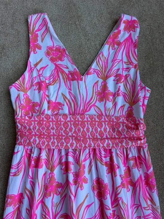 NWT Lilly Pulitzer Skylar maxi white pink & orange floral Lovely Long Stems XL - Picture 4 of 5